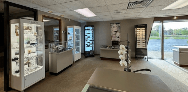 The inside of a Cunningham Optical One store